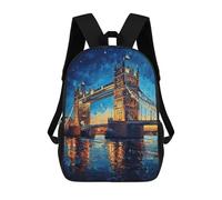 sinyumoney Mochilas Para Niños Mochila Escolar Tower Bridge Night Mochila Escolar Impresa En 3D Para Niños Estudiantes De Primaria Y Secundaria 17inch