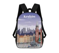 sinyumoney Mochilas Para Niños Mochila Escolar Travel to Krakow Mochila Escolar Impresa En 3D Para Niños Estudiantes De Primaria Y Secundaria 17inch