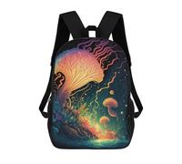 sinyumoney Mochilas Para Niños Mochila Escolar Underwater Fantasy Mushroom Grove Mochila Escolar Impresa En 3D Para Niños Estudiantes De Primaria Y Secundaria 17inch