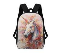sinyumoney Mochilas Para Niños Mochila Escolar Unicorn Walking in Paint Mochila Escolar Impresa En 3D Para Niños Estudiantes De Primaria Y Secundaria 17inch