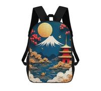 sinyumoney Mochilas Para Niños Mochila Escolar Vintage Japanese Landscape Mochila Escolar Impresa En 3D Para Niños Estudiantes De Primaria Y Secundaria 17inch