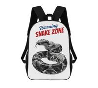 sinyumoney Mochilas Para Niños Mochila Escolar Warning Snake Zone Watercolor Mochila Escolar Impresa En 3D Para Niños Estudiantes De Primaria Y Secundaria 17inch
