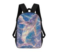 sinyumoney Mochilas Para Niños Mochila Escolar Whale in The Sky Mochila Escolar Impresa En 3D Para Niños Estudiantes De Primaria Y Secundaria 17inch