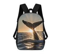 sinyumoney Mochilas Para Niños Mochila Escolar Whale Tail Mochila Escolar Impresa En 3D Para Niños Estudiantes De Primaria Y Secundaria 17inch