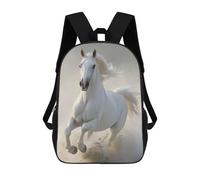 sinyumoney Mochilas Para Niños Mochila Escolar White Horse Running Mochila Escolar Impresa En 3D Para Niños Estudiantes De Primaria Y Secundaria 17inch