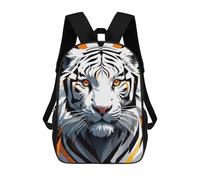 sinyumoney Mochilas Para Niños Mochila Escolar White Tiger Portrait with Orange Accents Mochila Escolar Impresa En 3D Para Niños Estudiantes De Primaria Y Secundaria 17inch