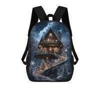 sinyumoney Mochilas Para Niños Mochila Escolar Winter Wonderland Treehouse Mochila Escolar Impresa En 3D Para Niños Estudiantes De Primaria Y Secundaria 17inch