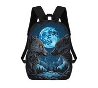 sinyumoney Mochilas Para Niños Mochila Escolar Wolf Moonlight Vintage Mochila Escolar Impresa En 3D Para Niños Estudiantes De Primaria Y Secundaria 17inch