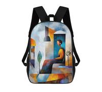 sinyumoney Mochilas Para Niños Modern Cubist Vision of The Age of Emptiness Mochila Escolar Impresa En 3D Para Niños Mochilas De Viaje De Moda Para Niños Estudiantes Escolares 17inch