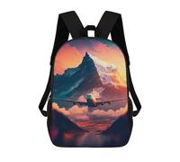 sinyumoney Mochilas Para Niños Mountain Flight Sunset Mochila Escolar Impresa En 3D Para Niños Mochilas De Viaje De Moda Para Niños Estudiantes Escolares 17inch