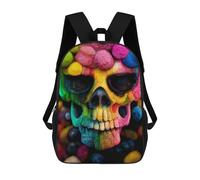 sinyumoney Mochilas Para Niños Multicolor Cotton Skull Mochila Escolar Impresa En 3D Para Niños Mochilas De Viaje De Moda Para Niños Estudiantes Escolares 17inch