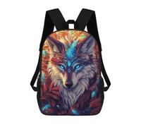 sinyumoney Mochilas Para Niños Mystical Wolf with Feather Mochila Escolar Impresa En 3D Mochila De Moda Mochilas Escolares De Viaje Para La Escuela O Viajes 17inch