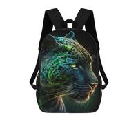 sinyumoney Mochilas Para Niños Neon Leopard Portrait -7 Mochila Escolar Impresa En 3D Para Niños Mochilas De Viaje De Moda Para Niños Estudiantes Escolares 17inch