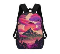 sinyumoney Mochilas Para Niños Neon Mountain Dreamscape Mochila Escolar Impresa En 3D Para Niños Mochilas De Viaje De Moda Para Niños Estudiantes Escolares 17inch