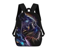 sinyumoney Mochilas Para Niños Neon Panther Portrait -1 Mochila Escolar Impresa En 3D Para Niños Mochilas De Viaje De Moda Para Niños Estudiantes Escolares 17inch