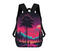sinyumoney Mochilas Para Niños Neon Sunset Journey -1 Mochila Escolar Mochila Para Niños Mochila De Viaje Mochilas Para Libros Mochila Impresa En 3D Para Niños Y Niñas 17inch