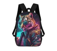 sinyumoney Mochilas Para Niños Neon Tiger Fashion Icon Mochila Escolar Impresa En 3D Mochila De Moda Mochilas Escolares De Viaje Para La Escuela O Viajes 17inch