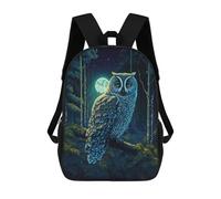 sinyumoney Mochilas Para Niños Night Owl in Moonlit Forest Mochila Escolar Impresa En 3D Para Niños Mochilas De Viaje De Moda Para Niños Estudiantes Escolares 17inch