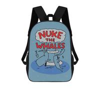 sinyumoney Mochilas Para Niños Nuke The Whales Cartoon Mochila Escolar Impresa En 3D Para Niños Mochilas De Viaje De Moda Para Niños Estudiantes Escolares 17inch