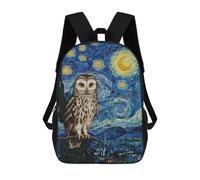sinyumoney Mochilas Para Niños Owl in Starry Night Style Mochila Escolar Impresa En 3D Para Niños Mochilas De Viaje De Moda Para Niños Estudiantes Escolares 17inch