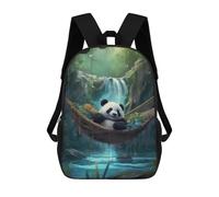 sinyumoney Mochilas Para Niños Panda in Hammock Waterfall Mochila Escolar Para Niños Mochila De Viaje Mochila Escolar Para Estudiantes Bolsa Para Libros Y Material Escolar Mochilas Escolares 17inch