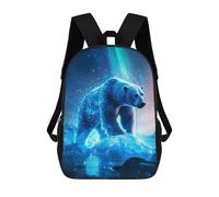 sinyumoney Mochilas Para Niños Polar Bear in Aurora Borealis Mochila Escolar Impresa En 3D Mochila De Moda Mochilas Escolares De Viaje Para La Escuela O Viajes 17inch