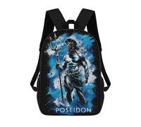 sinyumoney Mochilas Para Niños Poseidon Greek God Art Mythology Mochila Escolar Impresa En 3D Para Niños Mochilas De Viaje De Moda Para Niños Estudiantes Escolares 17inch