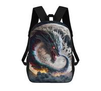 Sinyumoney Mochilas para niños Rainbow Tiger in Flames Bolsa de escuela impresa en 3D, Bolsa de moda, Bolsa de viaje para la escuela o viajes, Dragon Moon Rising -1, 17"