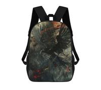 sinyumoney Mochilas Para Niños Raven in Chaos Mochila Escolar Impresa En 3D Para Niños Mochilas De Viaje De Moda Para Niños Estudiantes Escolares 17inch