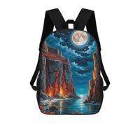 sinyumoney Mochilas Para Niños Red Cliffs And Roses Night Mochila Escolar Para Niños Mochila De Viaje Mochila Escolar Para Estudiantes Bolsa Para Libros Y Material Escolar Mochilas Escolares 17inch