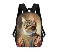 sinyumoney Mochilas Para Niños Regal Cat Portrait Mochila Escolar Impresa En 3D Para Niños Mochilas De Viaje De Moda Para Niños Estudiantes Escolares 17inch