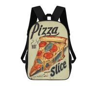 sinyumoney Mochilas Para Niños Retro Pizza Vintage Hot Slice Wall Art Mochila Escolar Mochila Para Niños Mochila De Viaje Mochilas Para Libros Mochila Impresa En 3D Para Niños Y Niñas 17inch