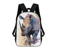 sinyumoney Mochilas Para Niños Rhinocerose Watercolor Mochila Escolar Mochila Para Niños Mochila De Viaje Mochilas Para Libros Mochila Impresa En 3D Para Niños Y Niñas 17inch