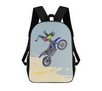 sinyumoney Mochilas Para Niños Rider in Action Motorcycle Stunt Art Mochila Escolar Impresa En 3D Mochila De Moda Mochilas Escolares De Viaje Para La Escuela O Viajes 17inch