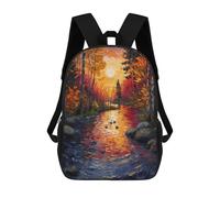 sinyumoney Mochilas Para Niños River of Ducks Mochila Escolar Para Niños Mochila De Viaje Mochila Escolar Para Estudiantes Bolsa Para Libros Y Material Escolar Mochilas Escolares 17inch