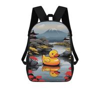 sinyumoney Mochilas Para Niños Rubber Duck Japanese Art Mochila Escolar Impresa En 3D Mochila De Moda Mochilas Escolares De Viaje Para La Escuela O Viajes 17inch