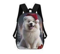 sinyumoney Mochilas Para Niños Samoyed Dogs Santa Mochila Escolar Impresa En 3D Para Niños Mochilas De Viaje De Moda Para Niños Estudiantes Escolares 17inch