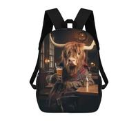 sinyumoney Mochilas Para Niños Scottish Highland Cow Mochila Escolar Impresa En 3D Para Niños Mochilas De Viaje De Moda Para Niños Estudiantes Escolares 17inch