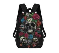 sinyumoney Mochilas Para Niños Skulls And Roses Art Print Mochila Escolar Mochila Para Niños Mochila De Viaje Mochilas Para Libros Mochila Impresa En 3D Para Niños Y Niñas 17inch
