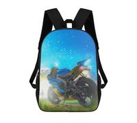 Sinyumoney Mochilas para niños Sleeping Cloud Kitten Mochila Escolar, Mochila Para Niños Bolsa De Viaje, Bolsa De Libros, Mochila Impresa 3D Para Niños Y Niñas, Motorcycle In Fantasy Landscape, 17"