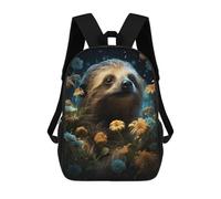 sinyumoney Mochilas Para Niños Sloth in A Garden of Flowers Mochila Escolar Impresa En 3D Mochila De Moda Mochilas Escolares De Viaje Para La Escuela O Viajes 17inch