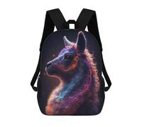 Sinyumoney Mochilas para niños Smiling Cat with Coffee 3D impreso bolsa de escuela para niños, mochila de viaje de moda para escolares, Galaxy Alpaca Llama Meme, 17"