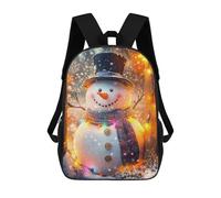 sinyumoney Mochilas Para Niños Smiling Snowman with Lights Mochila Escolar Impresa En 3D Para Niños Mochilas De Viaje De Moda Para Niños Estudiantes Escolares 17inch