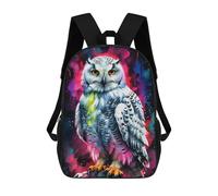sinyumoney Mochilas Para Niños Snowy Owl Watercolor Art Mochila Escolar Mochila Para Niños Mochila De Viaje Mochilas Para Libros Mochila Impresa En 3D Para Niños Y Niñas 17inch