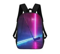 sinyumoney Mochilas Para Niños Sport Neon Hockey Stick Mochila Escolar Mochila Para Niños Mochila De Viaje Mochilas Para Libros Mochila Impresa En 3D Para Niños Y Niñas 17inch