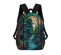 sinyumoney Mochilas Para Niños Stained Glass Forest Mochila Escolar Mochila Para Niños Mochila De Viaje Mochilas Para Libros Mochila Impresa En 3D Para Niños Y Niñas 17inch