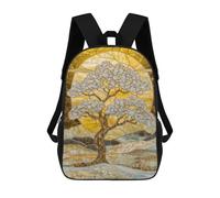 sinyumoney Mochilas Para Niños Stained Glass Golden Tree Mochila Escolar Impresa En 3D Mochila De Moda Mochilas Escolares De Viaje Para La Escuela O Viajes 17inch