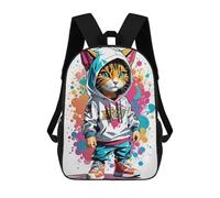 sinyumoney Mochilas Para Niños Stylish Cat Hoodie Artwork Mochila Escolar Impresa En 3D Mochila De Moda Mochilas Escolares De Viaje Para La Escuela O Viajes 17inch