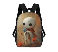 Sinyumoney Mochilas para niños Sunflowers Bolsa de escuela impresa en 3D para niños, mochila de viaje de moda para escolares, Cute Sheet Ghost With Blue Rose, 17"