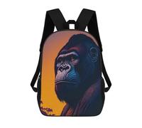 sinyumoney Mochilas Para Niños Sunset Gorilla Magic Mochila Escolar Impresa En 3D Para Niños Mochilas De Viaje De Moda Para Niños Estudiantes Escolares 17inch